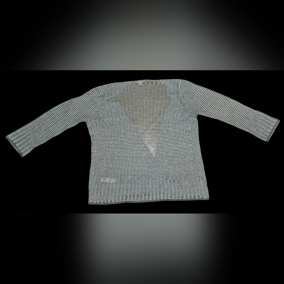 Eileen Fisher Gray Organic Linen Knit Cardigan Lightweight Open Front Sz M - Picture 11 of 15